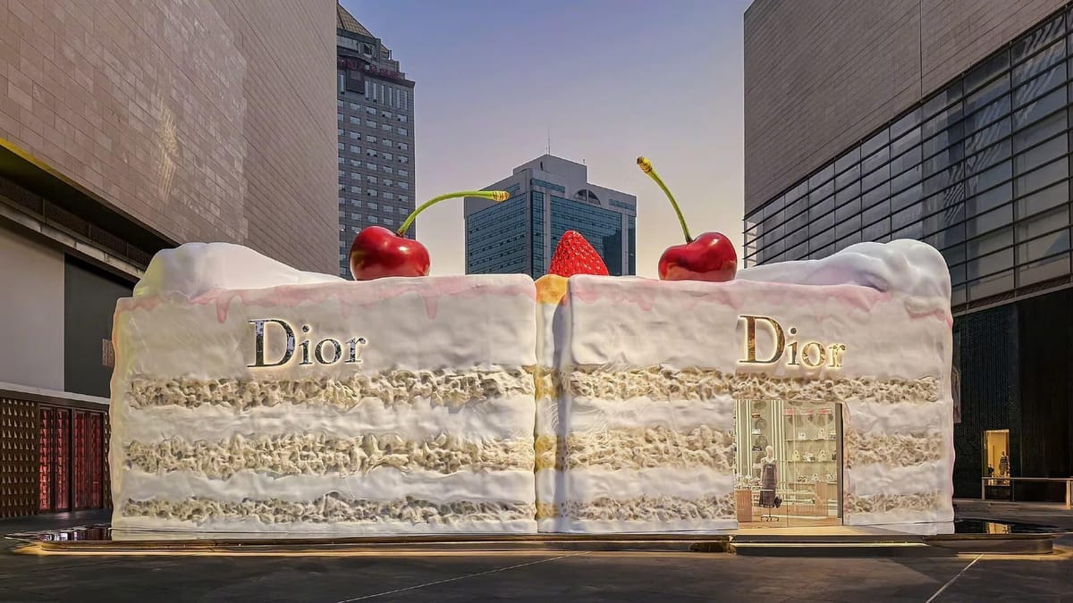 Dior поставил торт прямо на улицу