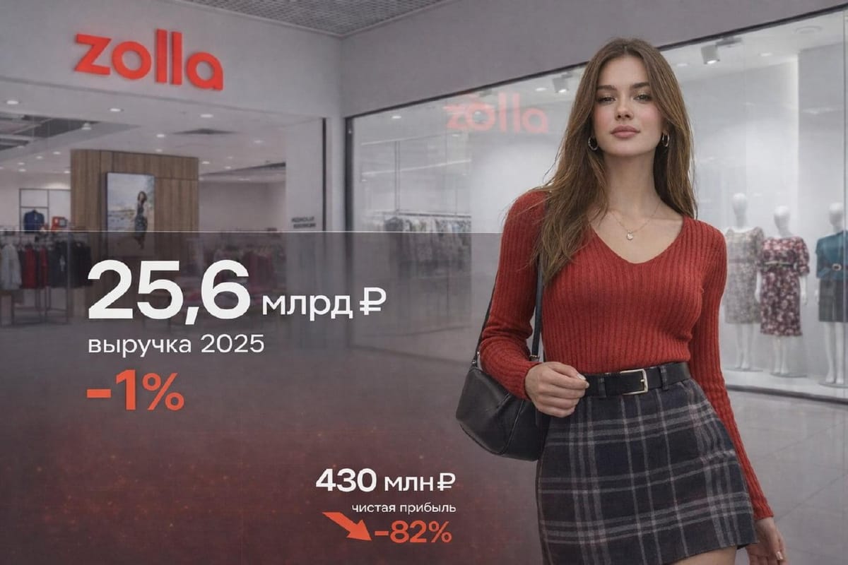 Выручка Zolla в 2025 году — 25,6 млрд рублей, и это почти на месте