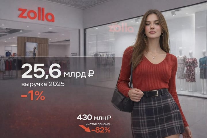 Выручка Zolla в 2025 году — 25,6 млрд рублей, и это почти на месте